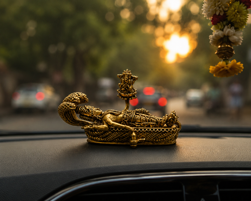 Brass Anantashayana Vishnu Idol – 1.5 Inch