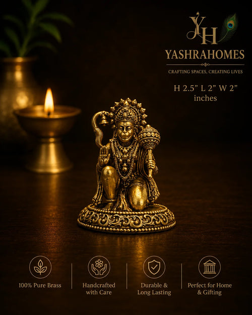 hanumanji 2.5 inch brass idol