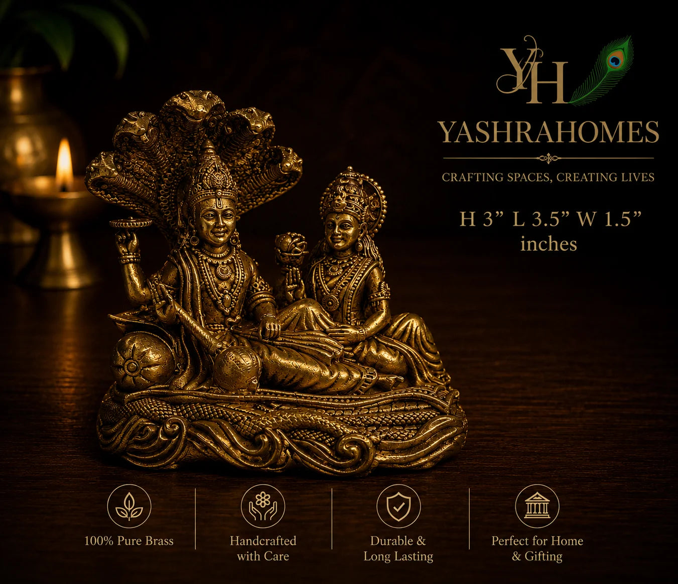 brass laxmi Narayan idol