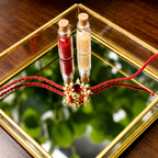 Royal Red Floral Kundan Rakhi for Brother