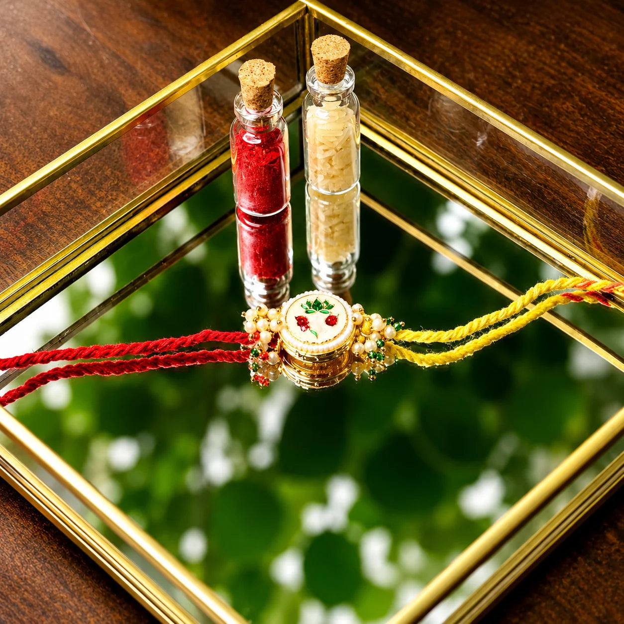 Traditional Kamal meenakari kundan rakhi