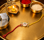 Traditional Kamal Meenakari Kundan Rakhi for Brother