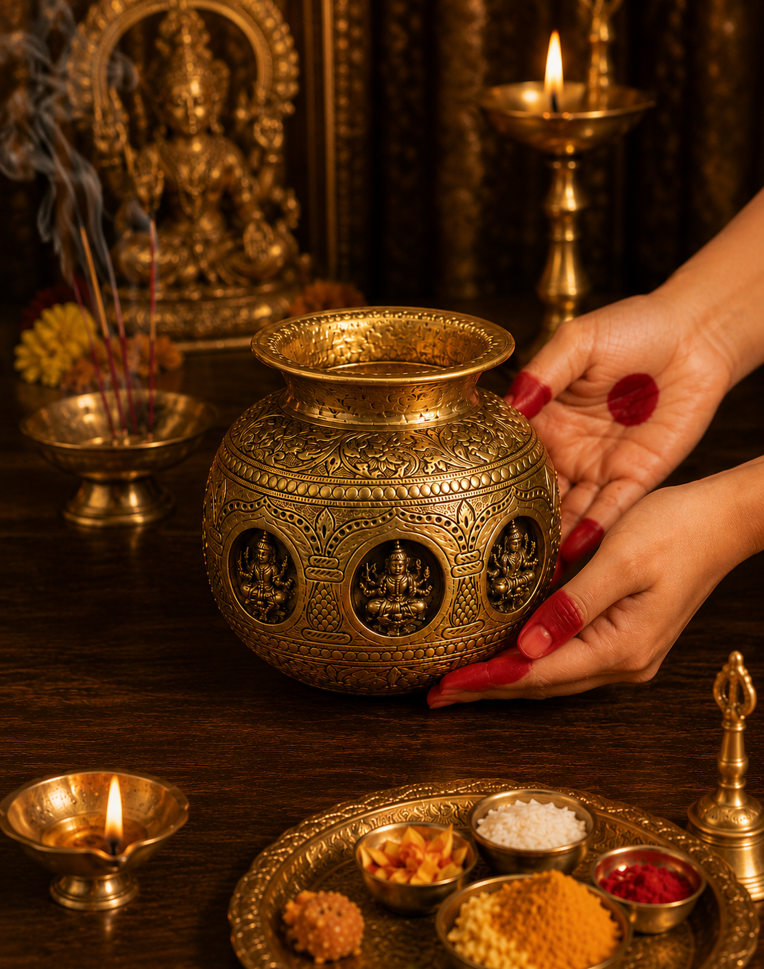 Ashtaa Kalash Brass– 6.5 Inch