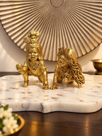 Laddu Gopal & Radha Rani Brass Idol Combo – 4 Inch & 3 Inch