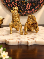 Laddu Gopal & Radha Rani Brass Idol Combo – 4 Inch & 3 Inch