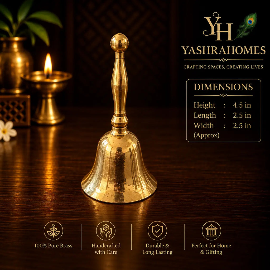 Brass Traditional Pooja Handbell – 4.5 Inch