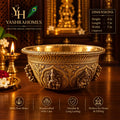 Traditional Brass Ashta Lakshmi Urli – 7 Inch Diameter