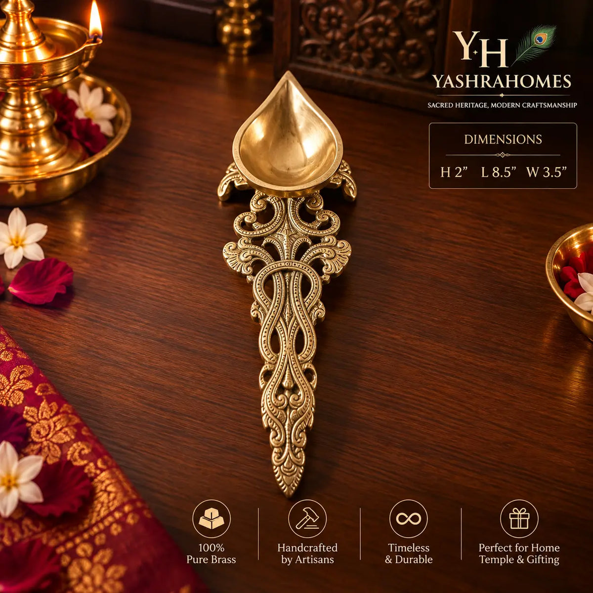 brass Aarti diya spoon