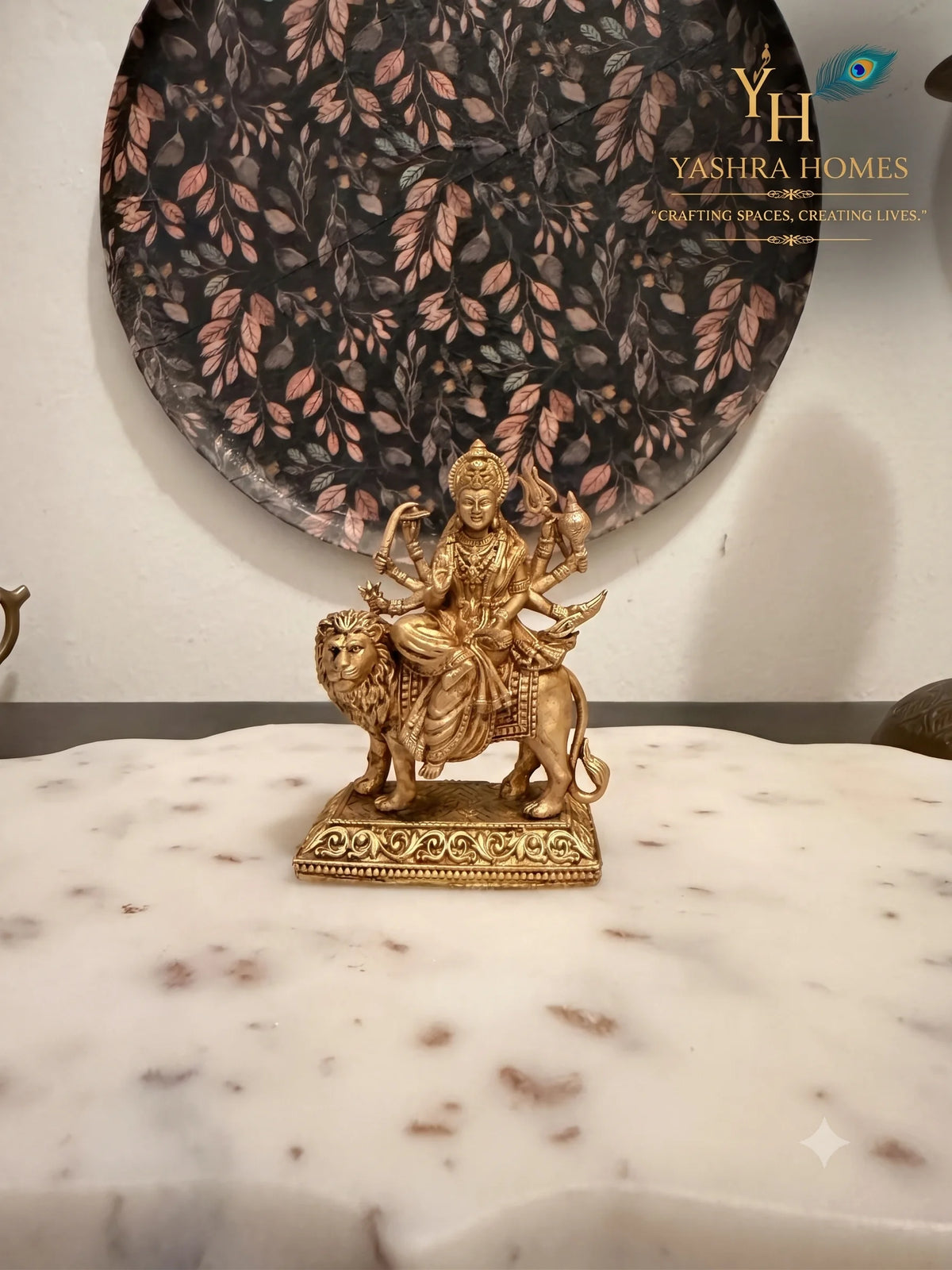 Mahishasura Mardini Durga Maa Brass Idol with base – 4-Inch