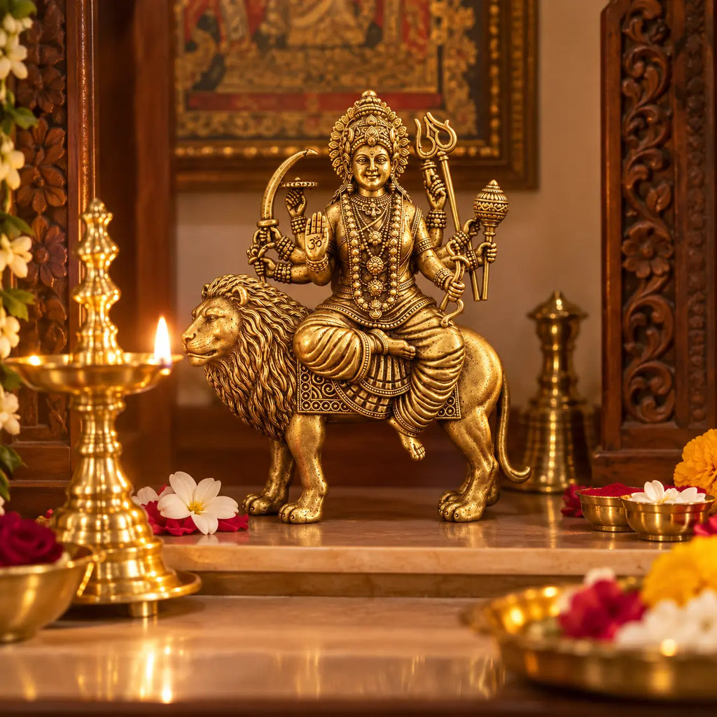 durga murti in temple