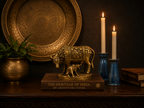 Kamdhenu Cow and Calf superfine brass Idol – 3.5-Inch  (Heavy 1026 grams)