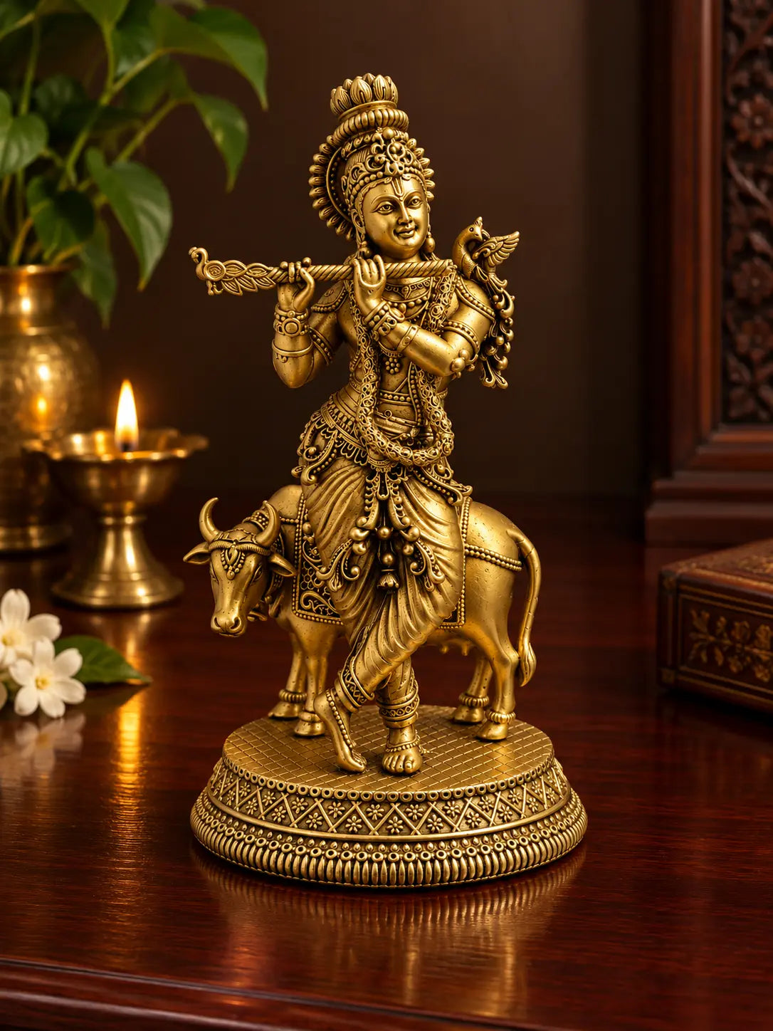 krishna with cow desk