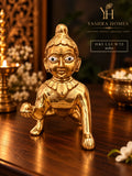 Premium Handcrafted Superfine Brass Laddu Gopal Idol – 8.5 Inch (3.3 Kg)