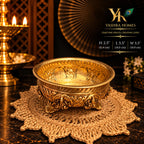 Traditional Brass Ashta Lakshmi Urli –5.5 Inch Diameter