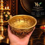 Traditional Brass Ashta Lakshmi Urli –5.5 Inch Diameter
