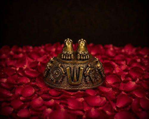 laxmi Charan brass idol staging