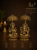 Premium Laxmi Ganesh Brass Idol Set – 4.5-Inch Murti Pair (348g)