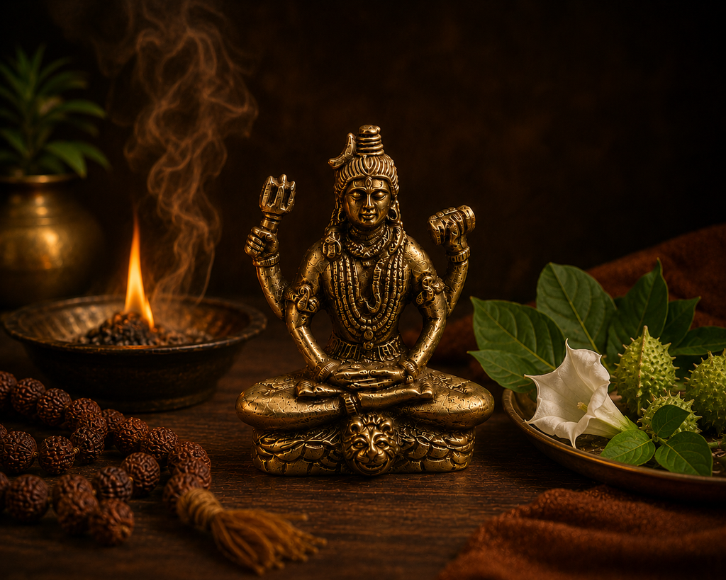 Meditating Lord Shiva Fine Brass Idol – 3-Inch (200g)