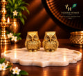 Brass Owl Pair – 2.5 Inch | Handcrafted Symbol of Wisdom & Prosperity (510 gm)