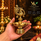 Brass Peacock Diya Heavy – 5.5-Inch 585 Gm