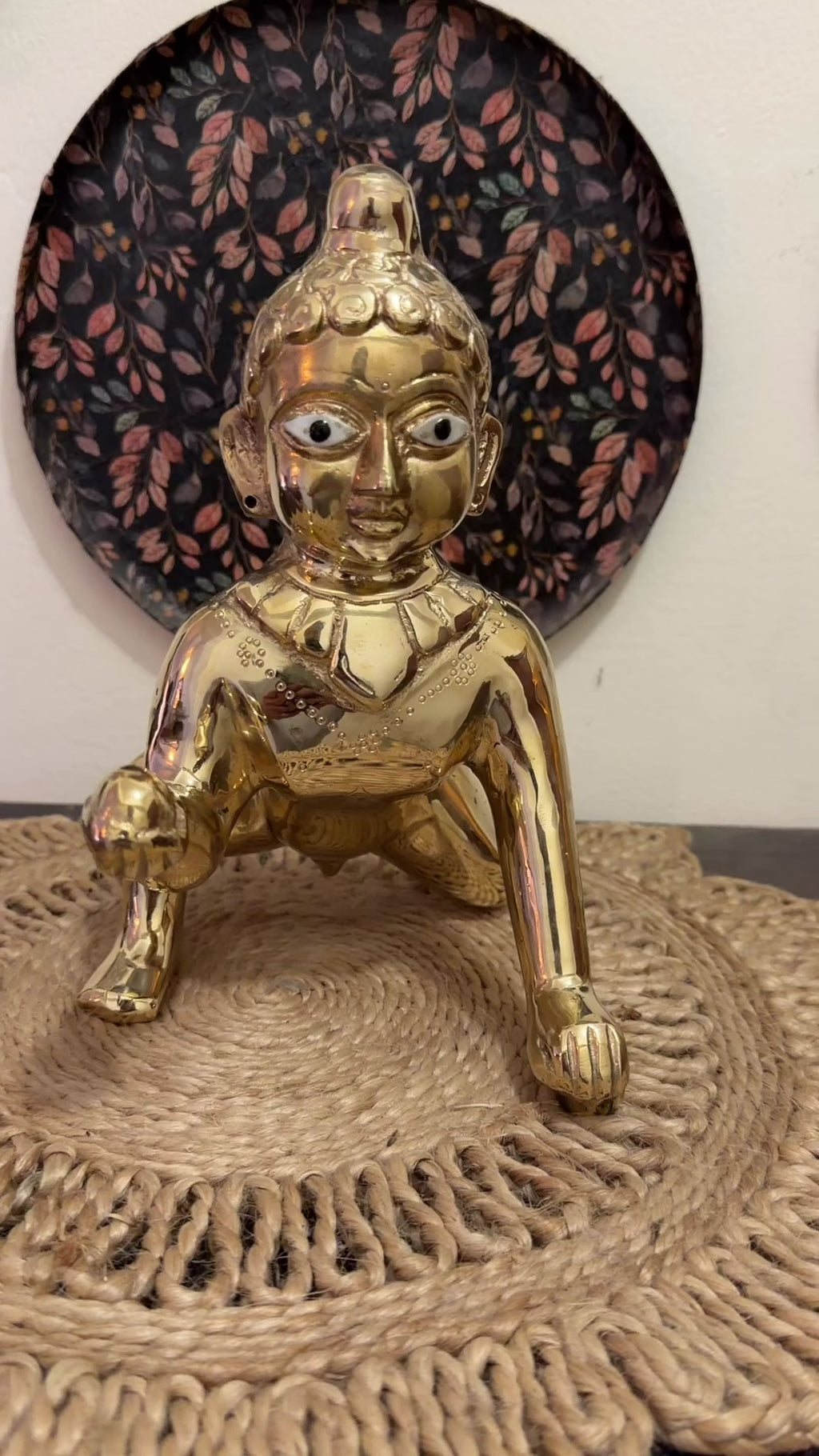Premium Handcrafted Superfine Brass Laddu Gopal Idol – 8.5 Inch (3.3 Kg)