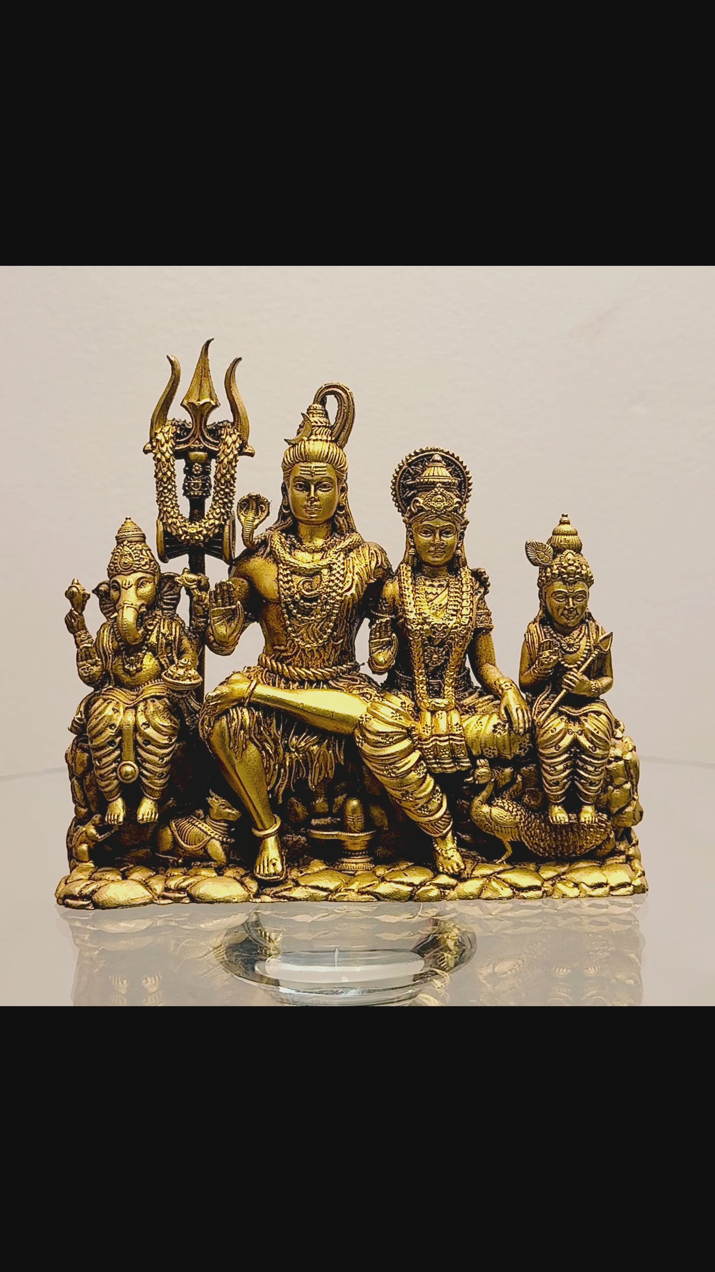 Premium Brass Shiv Parivar Idol 5-Inch