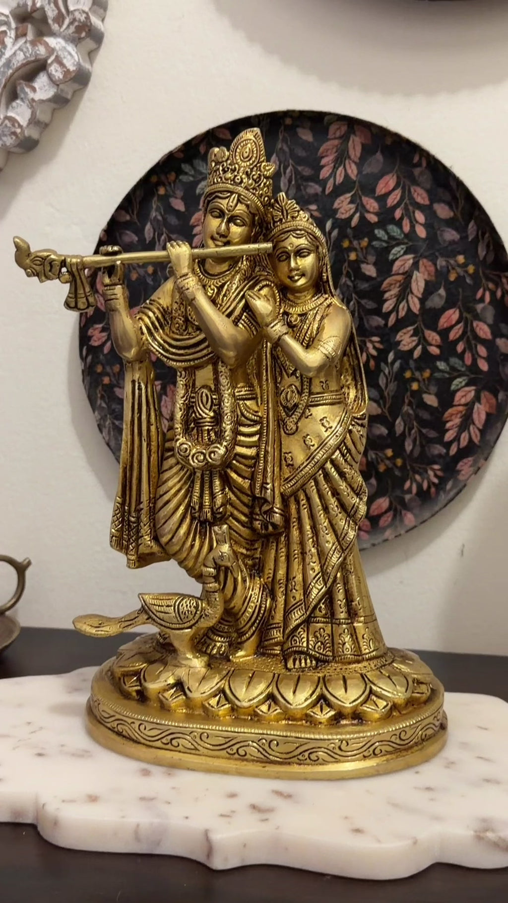 Premium Handcrafted Brass Radha Krishna Idol – 10.5 Inch 3.3 Kg