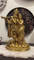 Premium Handcrafted Brass Radha Krishna Idol – 10.5 Inch 3.3 Kg
