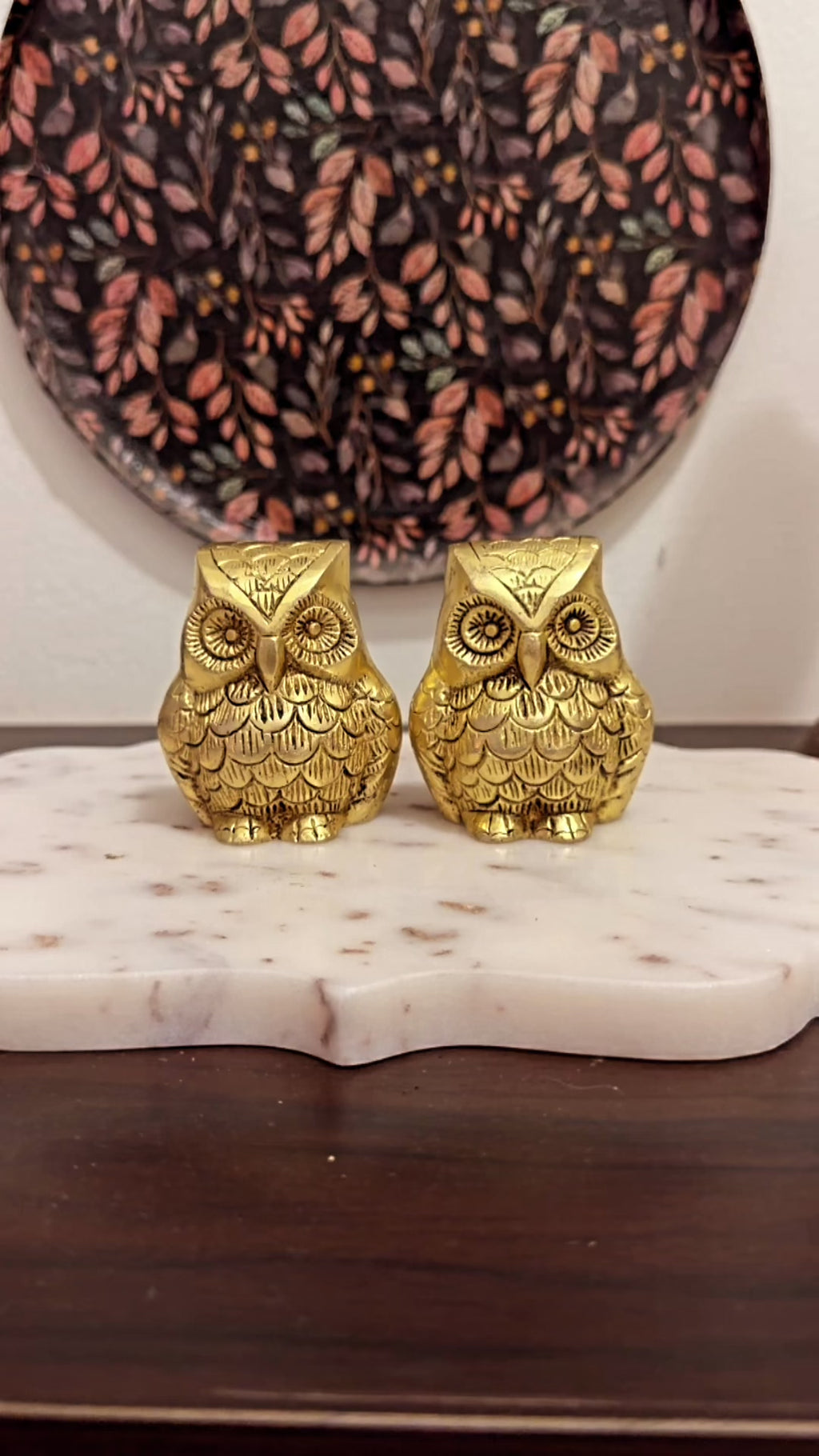 Brass Owl Pair – 2.5 Inch | Handcrafted Symbol of Wisdom & Prosperity (510 gm)