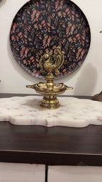 Brass Peacock Diya Heavy – 5.5-Inch 585 Gm