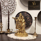 Premium Handcrafted Brass Radha Krishna Idol – 10.5 Inch 3.3 Kg