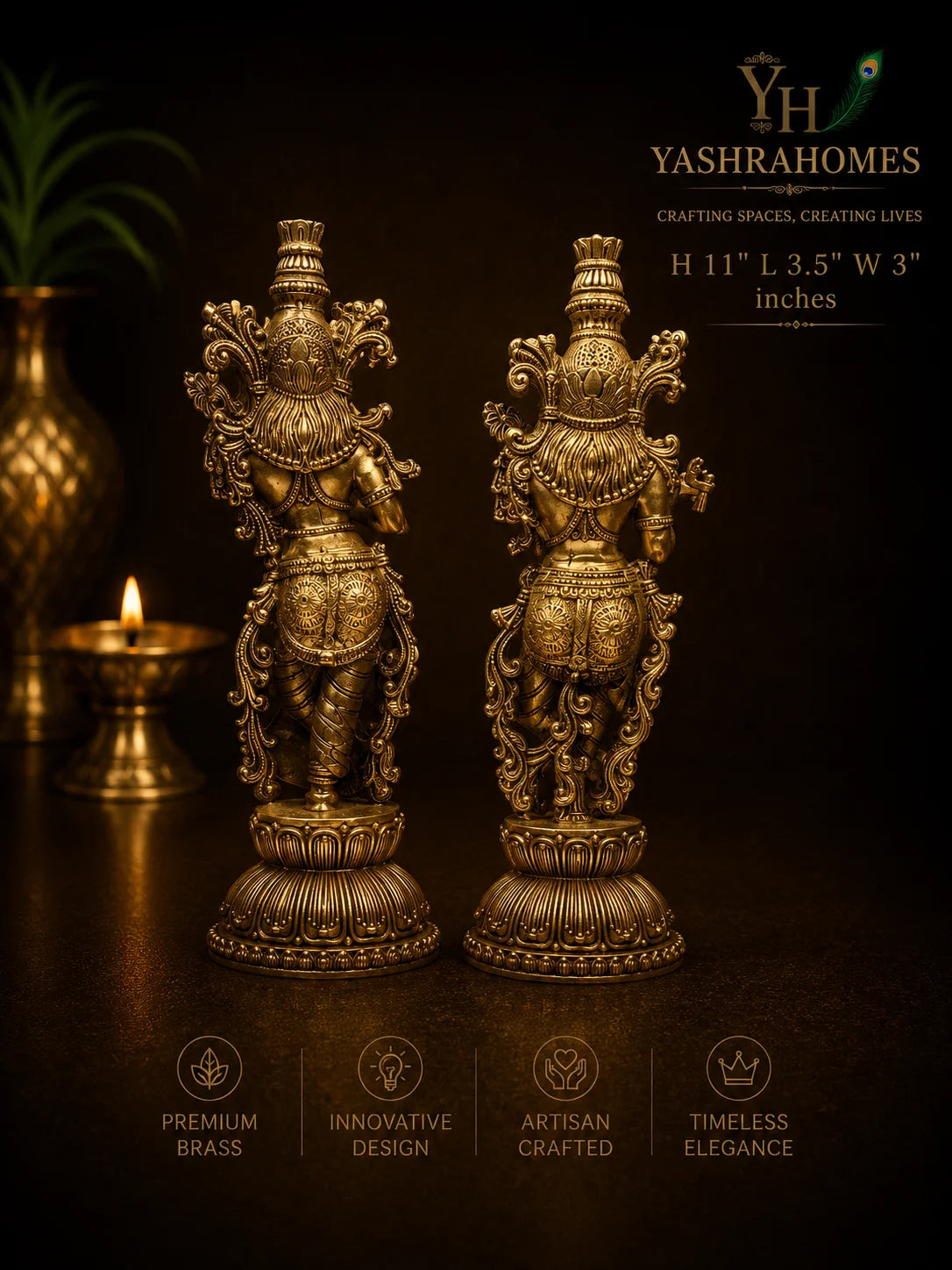 grand Radha Krishna idol back photo