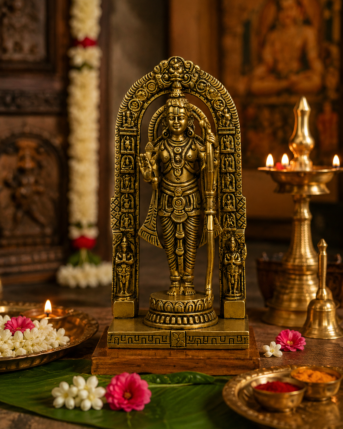 Royal Ramlala Standing Brass Statue – 6-Inch