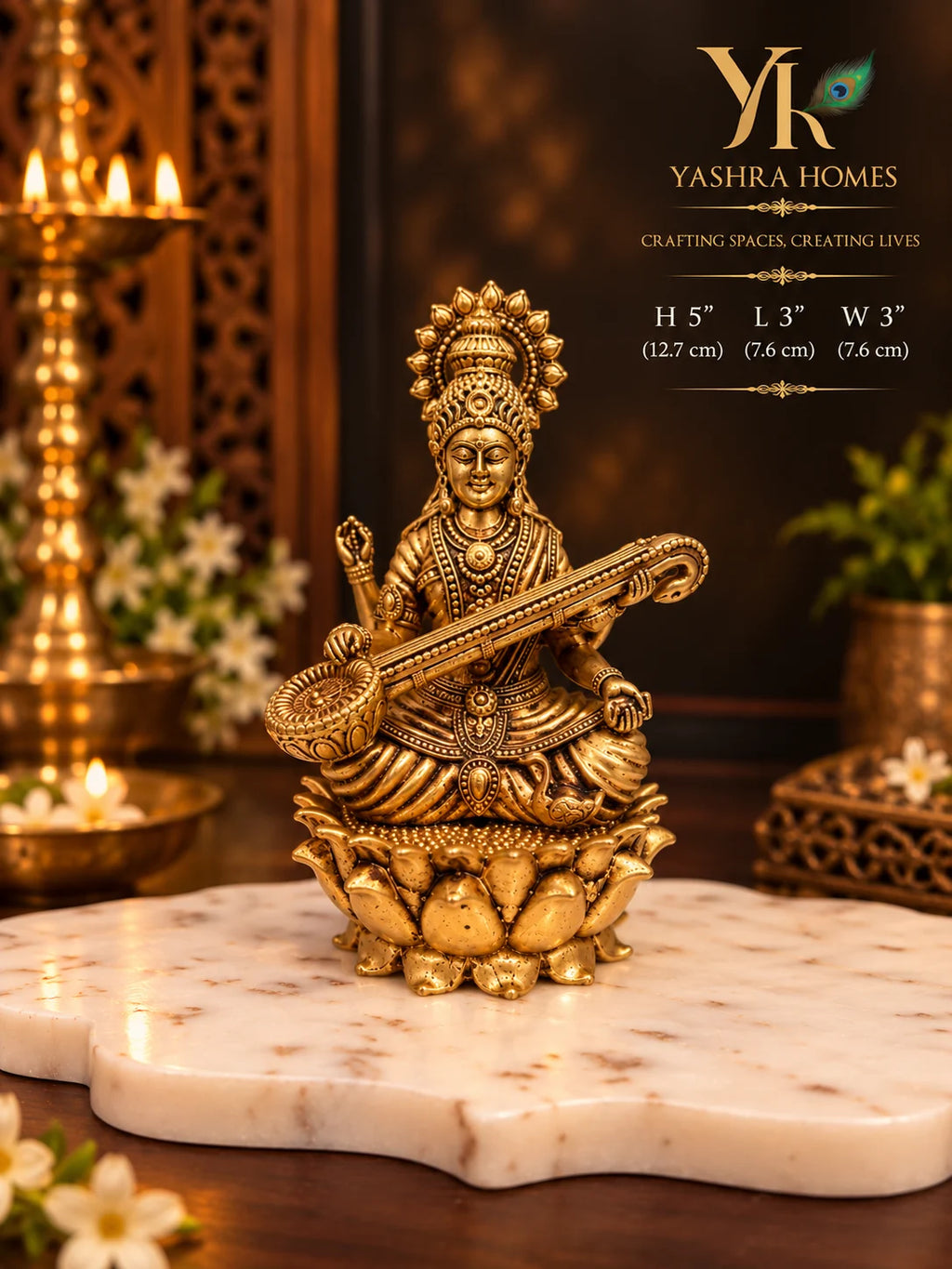 saraswati-brass-5in-front