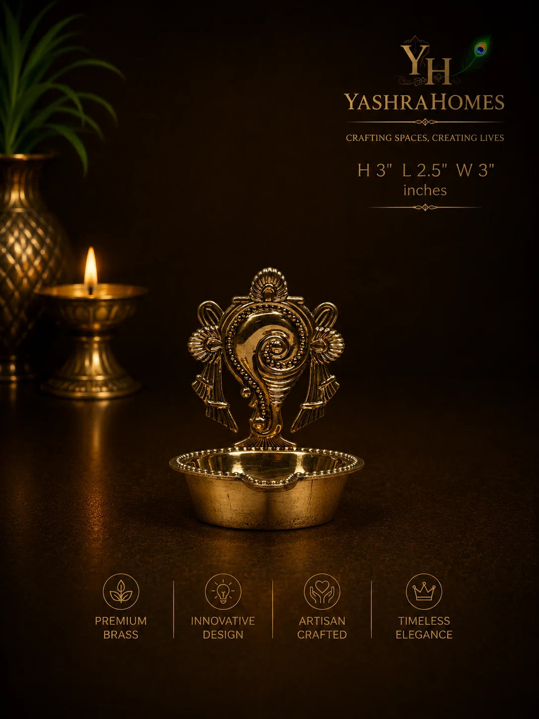 Flat Shankh Diya