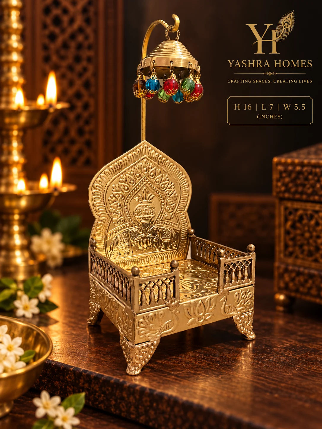 brass singhasan medium