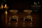 Handcrafted Brass Turtle Diya Pair