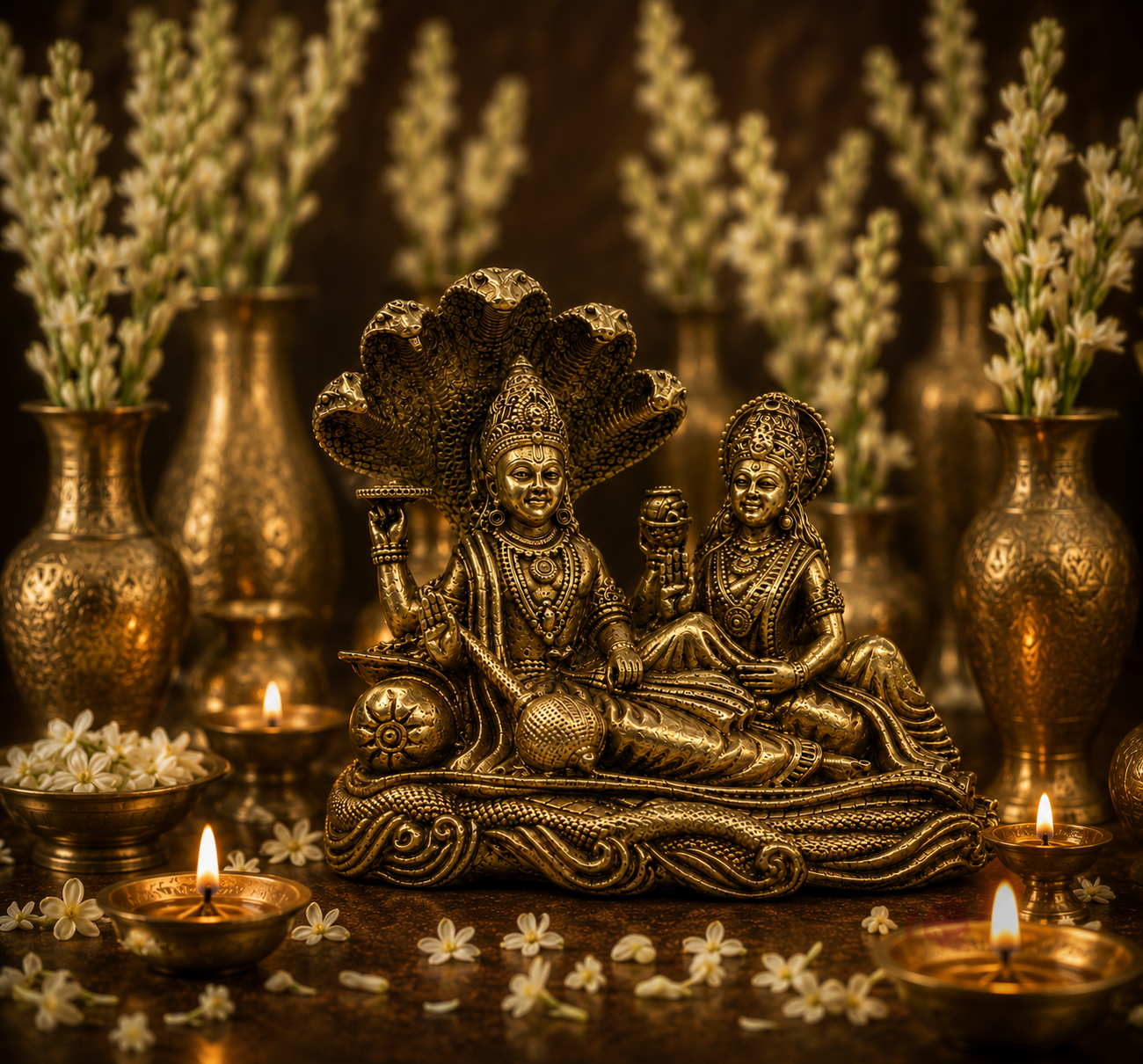 Brass Lakshmi Narayan Idol – 3 Inch