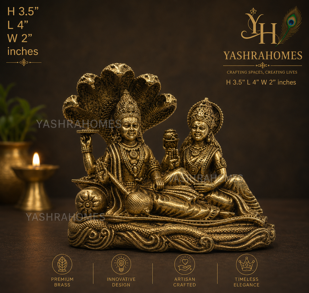 Elegant Vishnu Lakshmi Murti for Wealth & Prosperity 3.5 Inch
